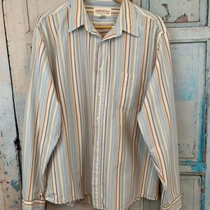 Aeropostale Multicolor Striped Dress Shirt Size XL